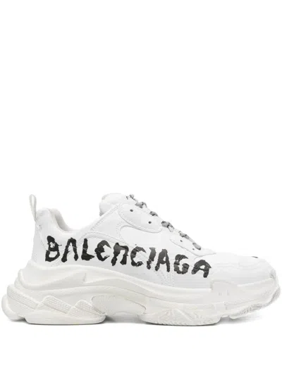 Balenciaga Triple S Graffiti-print Chunky Sneakers In White