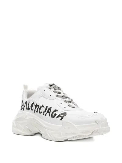 Balenciaga Triple S Graffiti-print Chunky Sneakers In White