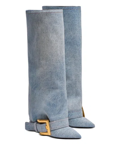 Balmain Anthem Denim Boots