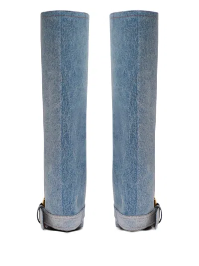 Balmain Anthem Denim Boots