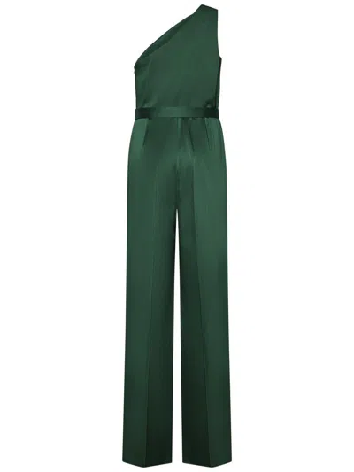 Max Mara Asymmetrical Belt-detail Jumpsuit In Green