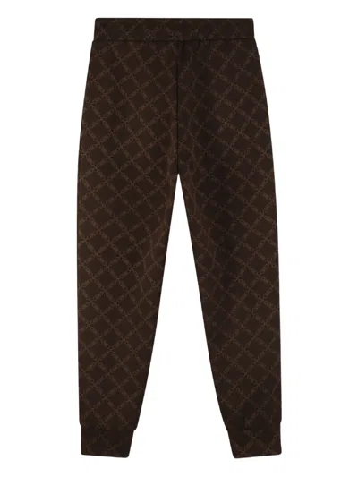 Michael Kors Monogram-printed Track Pants In Brown