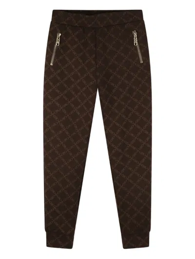 Michael Kors Monogram-printed Track Pants In Brown