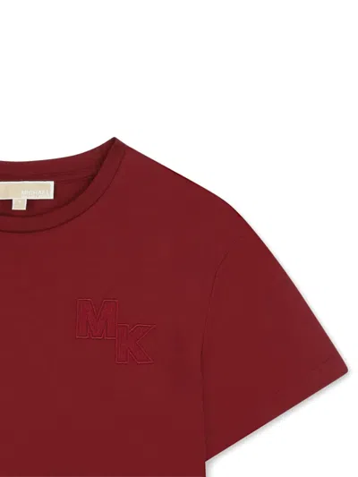 Michael Kors Logo-embroidered T-shirt In Red
