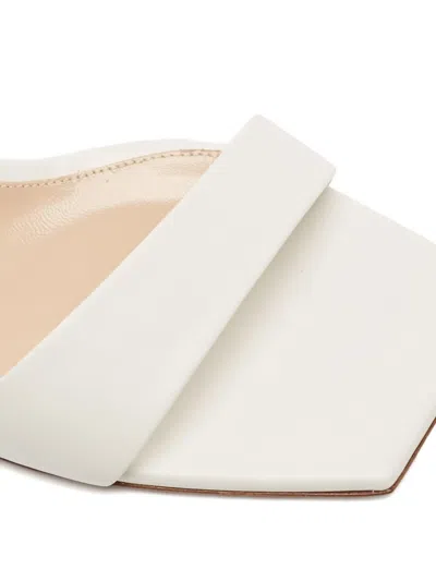 Pre-owned Gianvito Rossi Square-toe Heeled Sandals In White