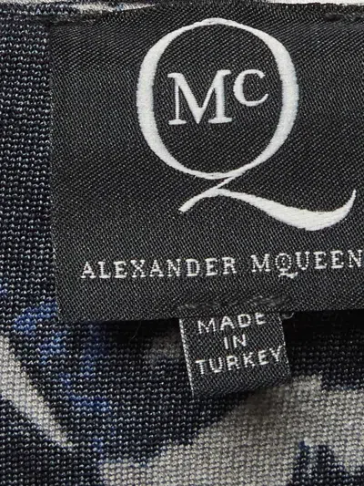 Pre-owned Alexander Mcqueen Abstract-print Skirt In Blue