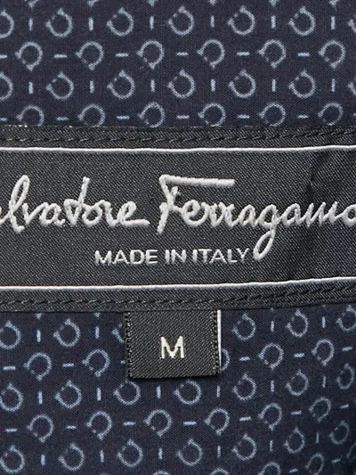 Pre-owned Ferragamo Printed Cotton Shirt In Blue