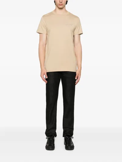 Balmain Logo-detail Cotton T-shirt In Neutral