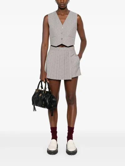 Maje Pinstriped Vest In Neutral
