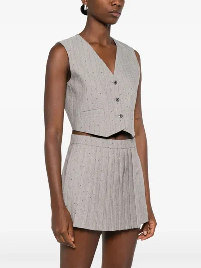 Maje Pinstriped Vest In Neutral