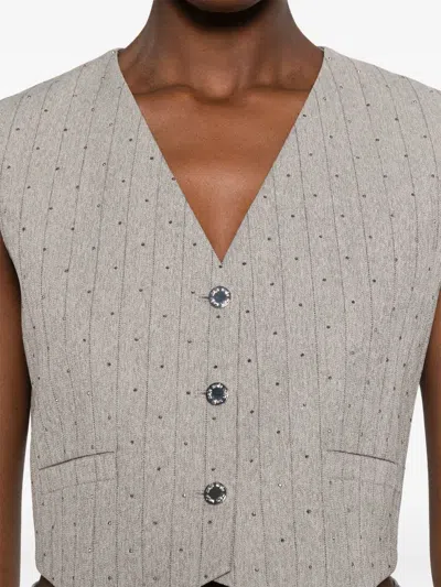 Maje Pinstriped Vest In Neutral