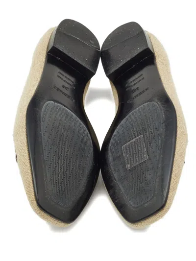 Pre-owned Hermes Canvas Flats In Neutral