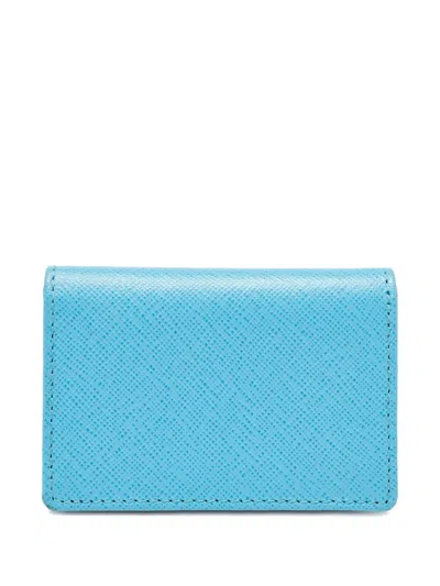 Pre-owned Roberto Cavalli Vintage Leather Cardholder In Blue