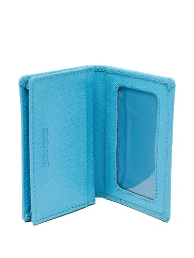 Pre-owned Roberto Cavalli Vintage Leather Cardholder In Blue