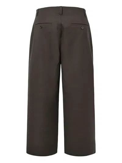 Amomento Wool Wide-leg Trousers In Brown