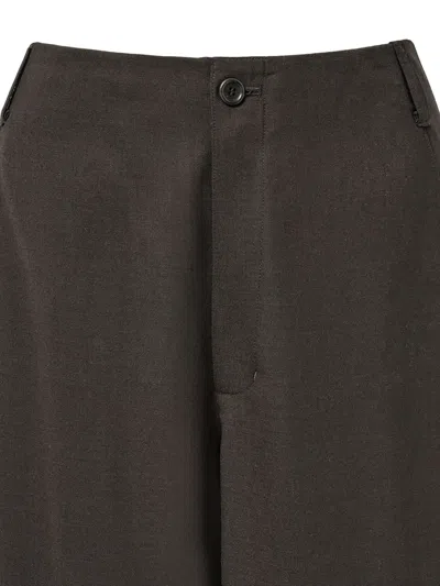 Amomento Wool Wide-leg Trousers In Brown