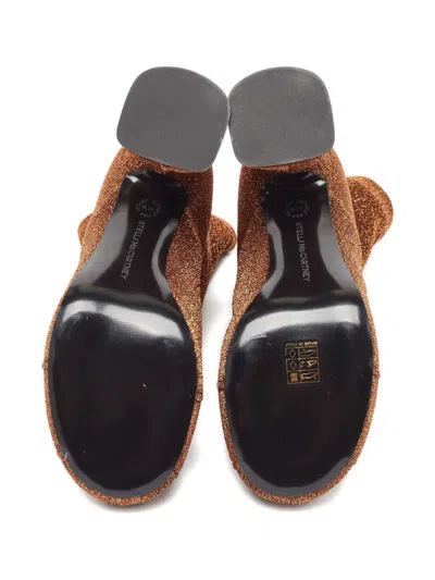 Pre-owned Stella Mccartney Glitter Zip Boots In Brown