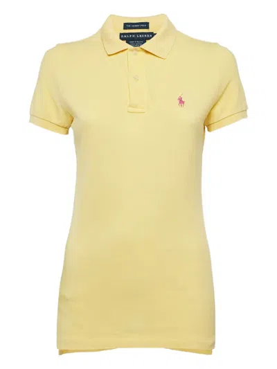 Pre-owned Polo Ralph Lauren Vintage Cotton Polo Top In Yellow