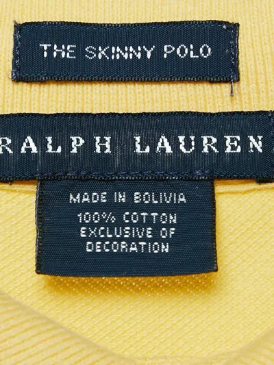 Pre-owned Polo Ralph Lauren Vintage Cotton Polo Top In Yellow