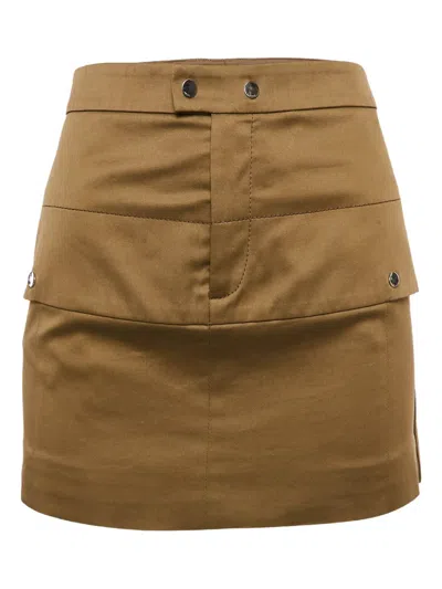 Pre-owned Gucci Cotton-blend Mini Skirt In Brown