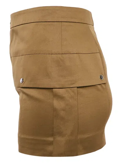 Pre-owned Gucci Cotton-blend Mini Skirt In Brown