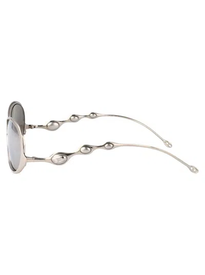 Diesel Argento Lucido Metal Sunglasses In Metallic
