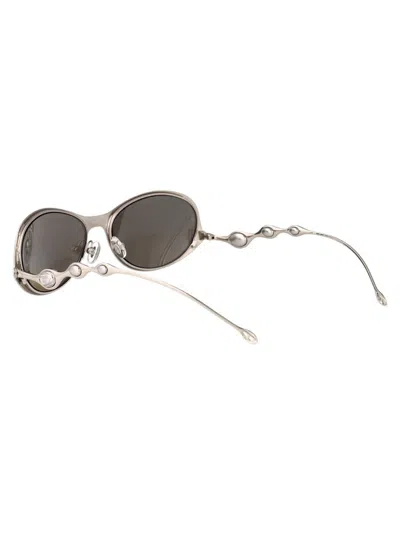 Diesel Argento Lucido Metal Sunglasses In Metallic
