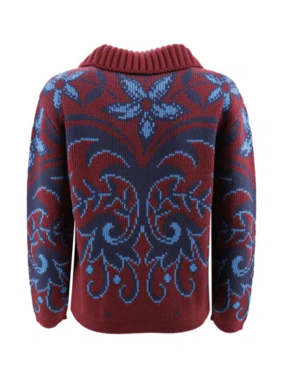 Etro Chunky Knitwer With Shawl Collar Knitwear Multicolor In Purple