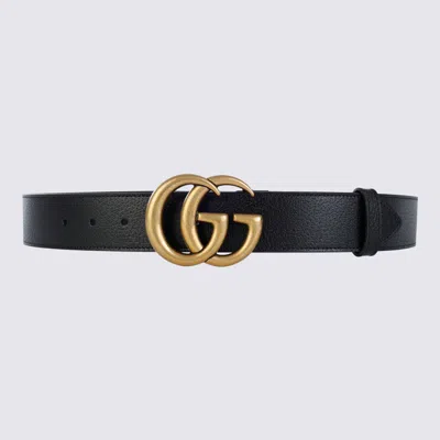 Gucci Wide Leather Belt With Double G Buckle