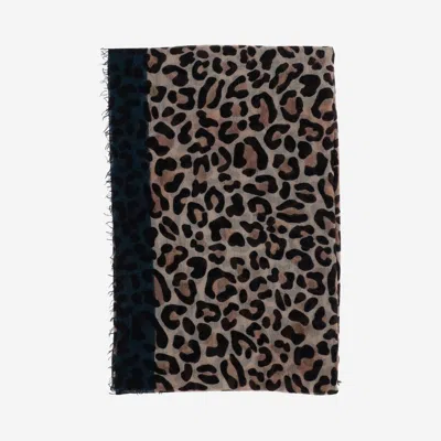 Faliero Sarti Maila Cashmere Scarf With Leopadrata Pattern In Animal Print