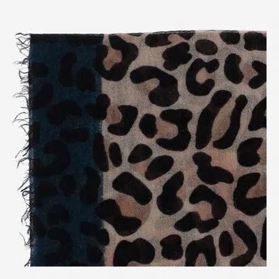 Faliero Sarti Maila Cashmere Scarf With Leopadrata Pattern In Animal Print