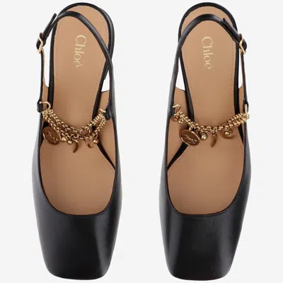 Chloé Charms 55 Chain-embellished Leather Pumps