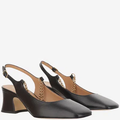 Chloé Charms 55 Chain-embellished Leather Pumps
