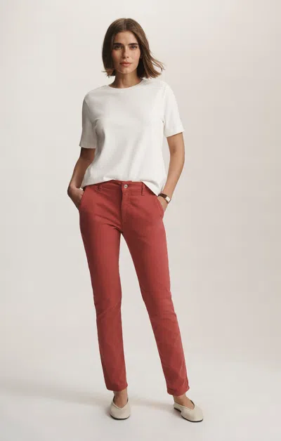 Mavi Kathleen Slim Boyfriend Chino In Bubblegum Casual Twill