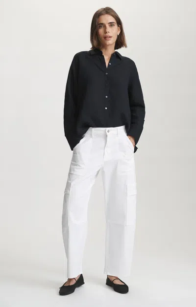 Mavi Vinnie Barrel Cargo In White Casual Twill