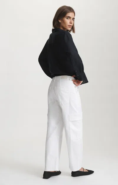 Mavi Vinnie Barrel Cargo In White Casual Twill