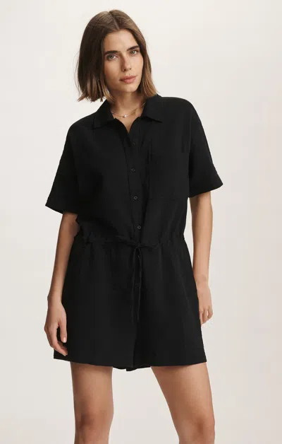 Mavi Cinched Waist Romper In Black