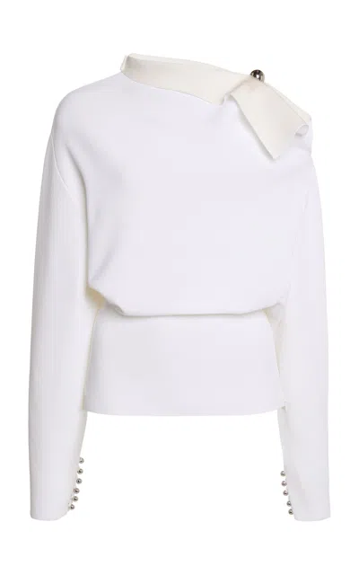 Lanvin Buttoned-collar Knit Top
