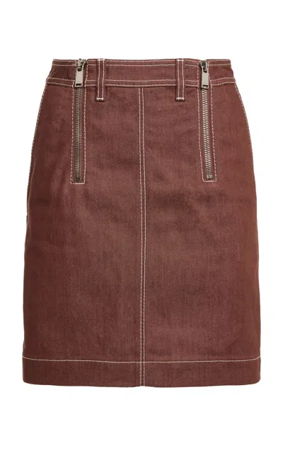Lanvin Zipper-detailed Denim Mini Skirt