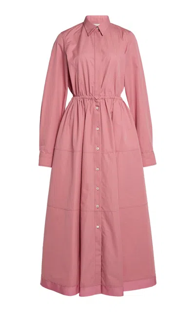 Lanvin Cinched-waist Cotton Midi Dress