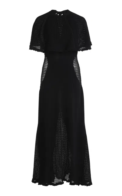 Lanvin Cape-detailed Lace Maxi Dress