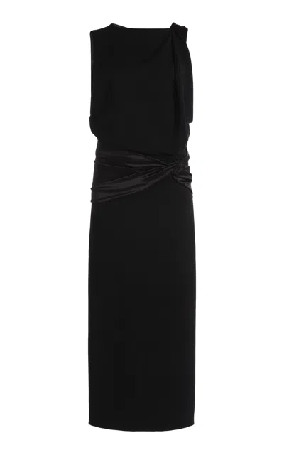 Lanvin Draped Satin Midi Dress