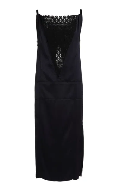 Lanvin Silk Boatneck Midi Dress
