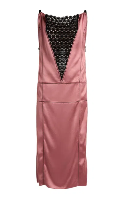 Lanvin Silk Boatneck Midi Dress