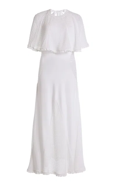 Lanvin Cape-detailed Lace Maxi Dress