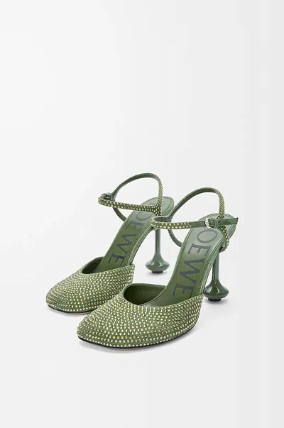 Loewe Slingback High Heel Sandals In Green