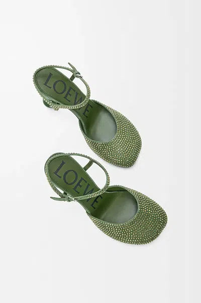 Loewe Slingback High Heel Sandals In Green