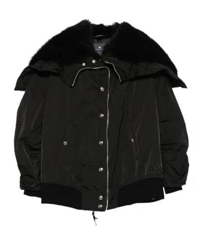 Ermanno Scervino Hooded Bomber Jacket In Black