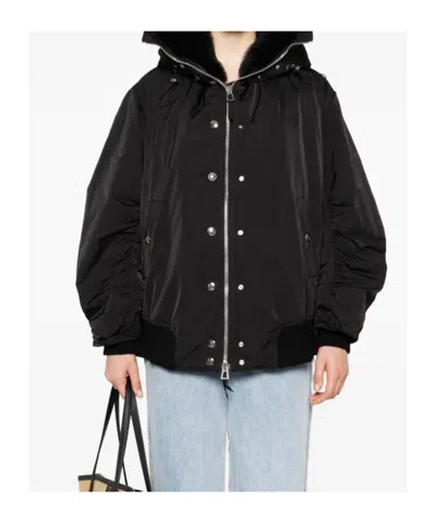 Ermanno Scervino Hooded Bomber Jacket In Black