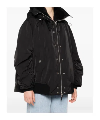 Ermanno Scervino Hooded Bomber Jacket In Black
